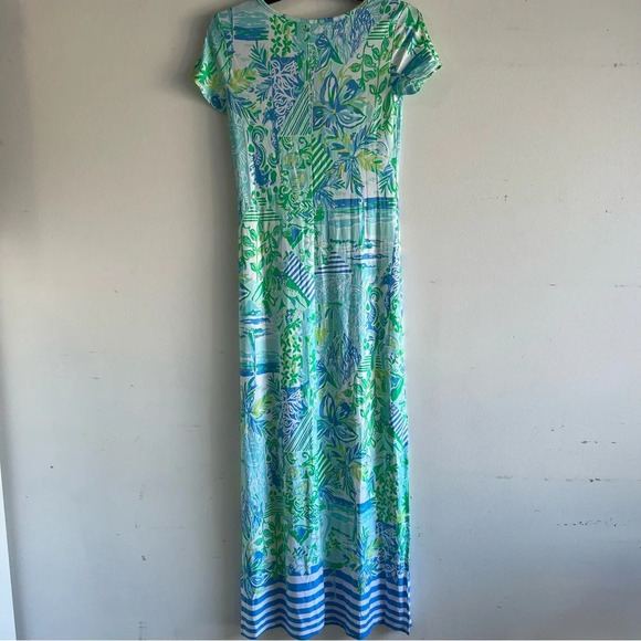 New! Lilly Pulitzer Wynne Blue Green Print Maxi Dress nwt 22144 - Picture 3 of 7